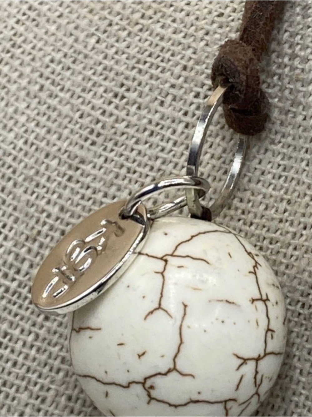 KGP Rare Howlite and Leather Statement Necklace -115grans Boho Style - Picture 6 of 8